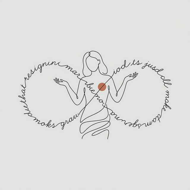 Figure standing with infinity loop flowing through body